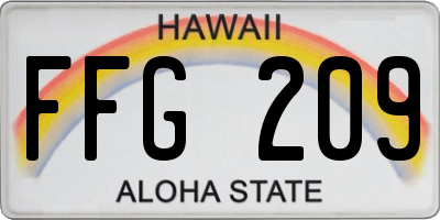 HI license plate FFG209
