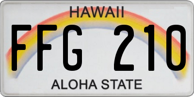 HI license plate FFG210