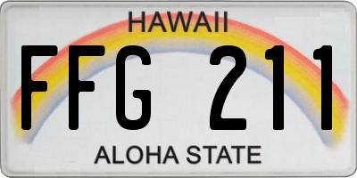 HI license plate FFG211