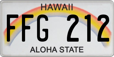 HI license plate FFG212