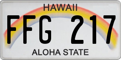 HI license plate FFG217