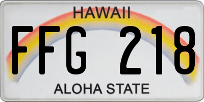 HI license plate FFG218
