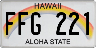 HI license plate FFG221