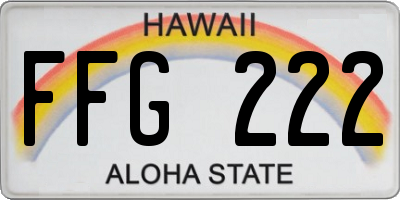 HI license plate FFG222