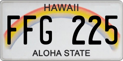 HI license plate FFG225