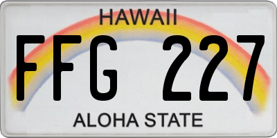 HI license plate FFG227
