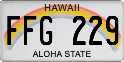 HI license plate FFG229