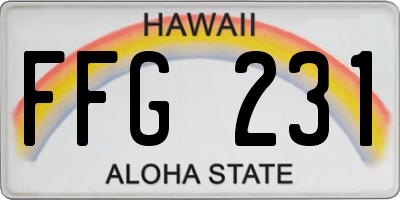 HI license plate FFG231