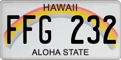HI license plate FFG232