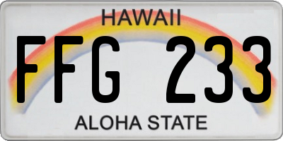 HI license plate FFG233