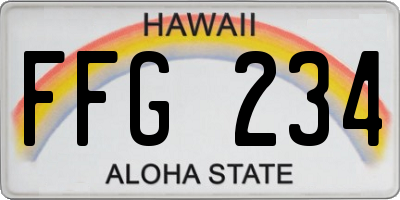 HI license plate FFG234