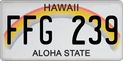 HI license plate FFG239