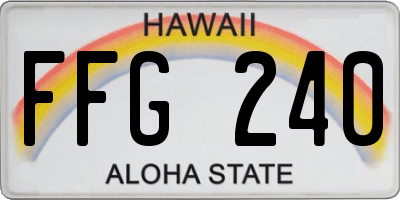 HI license plate FFG240