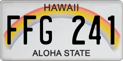 HI license plate FFG241