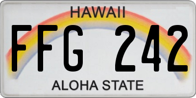 HI license plate FFG242