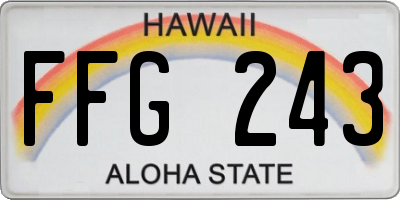 HI license plate FFG243