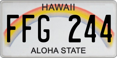 HI license plate FFG244