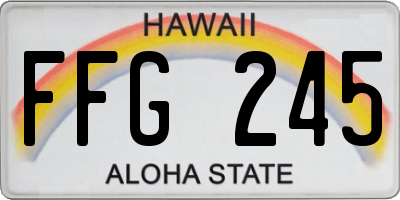 HI license plate FFG245