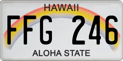 HI license plate FFG246