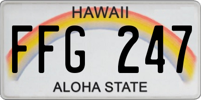 HI license plate FFG247