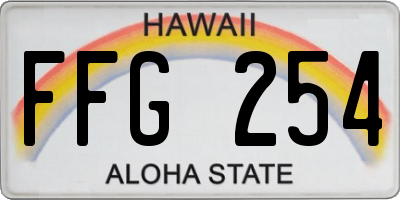 HI license plate FFG254