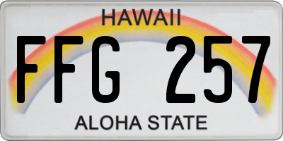 HI license plate FFG257