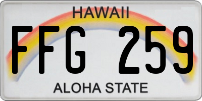 HI license plate FFG259