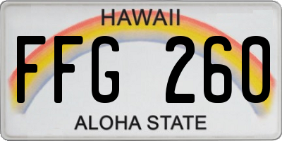 HI license plate FFG260