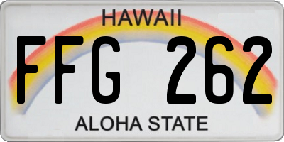 HI license plate FFG262