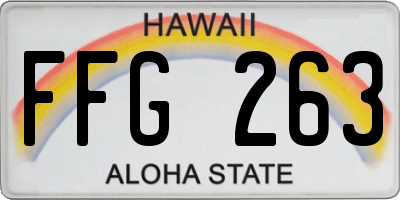 HI license plate FFG263