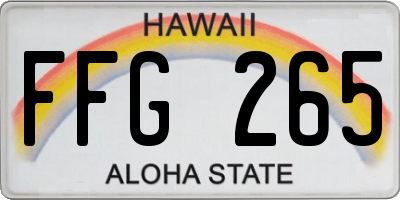HI license plate FFG265