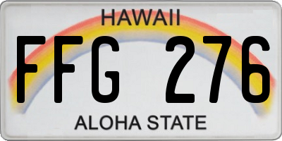 HI license plate FFG276