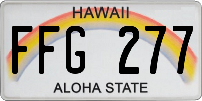 HI license plate FFG277