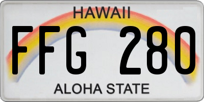 HI license plate FFG280