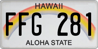 HI license plate FFG281