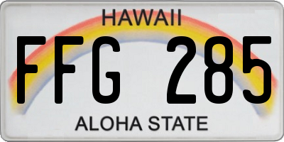 HI license plate FFG285