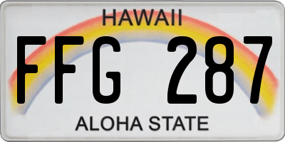 HI license plate FFG287