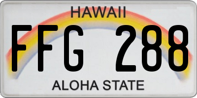 HI license plate FFG288