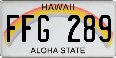 HI license plate FFG289