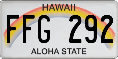 HI license plate FFG292