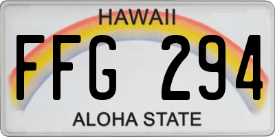 HI license plate FFG294