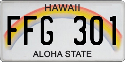 HI license plate FFG301