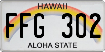 HI license plate FFG302