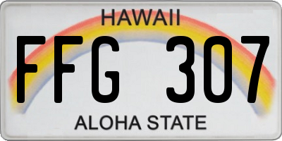 HI license plate FFG307