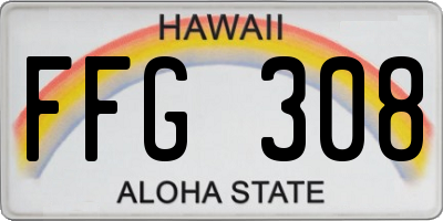 HI license plate FFG308