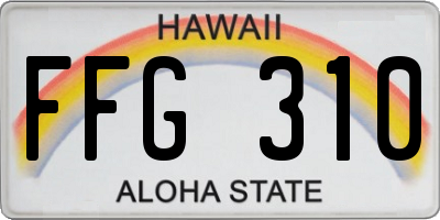 HI license plate FFG310