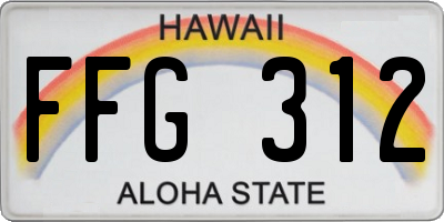 HI license plate FFG312