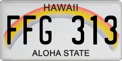HI license plate FFG313