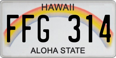HI license plate FFG314