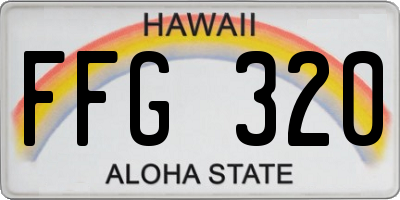 HI license plate FFG320